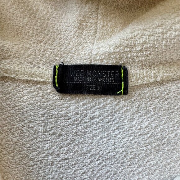 WEE MONSTER Rainbow Love Hoodie Girls 10 Retro Boho Velvet Patch Made In USA - Picture 8 of 9